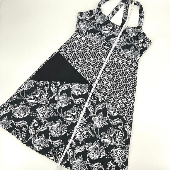 LOLA by AFG Dresses Black and White Patchwork Golf Size M - Picture 3 of 6